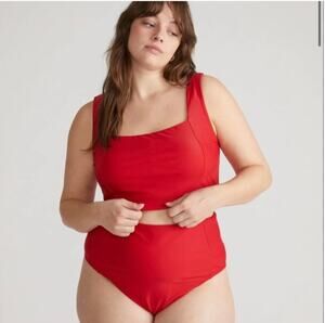 Universal Standard High Rise Swim Bottoms XL 26 28 2X 3X Red NWT Bikini Suit